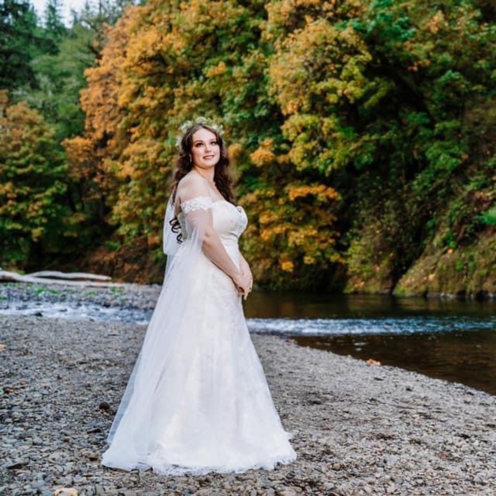A Line strapless wedding dress ivory